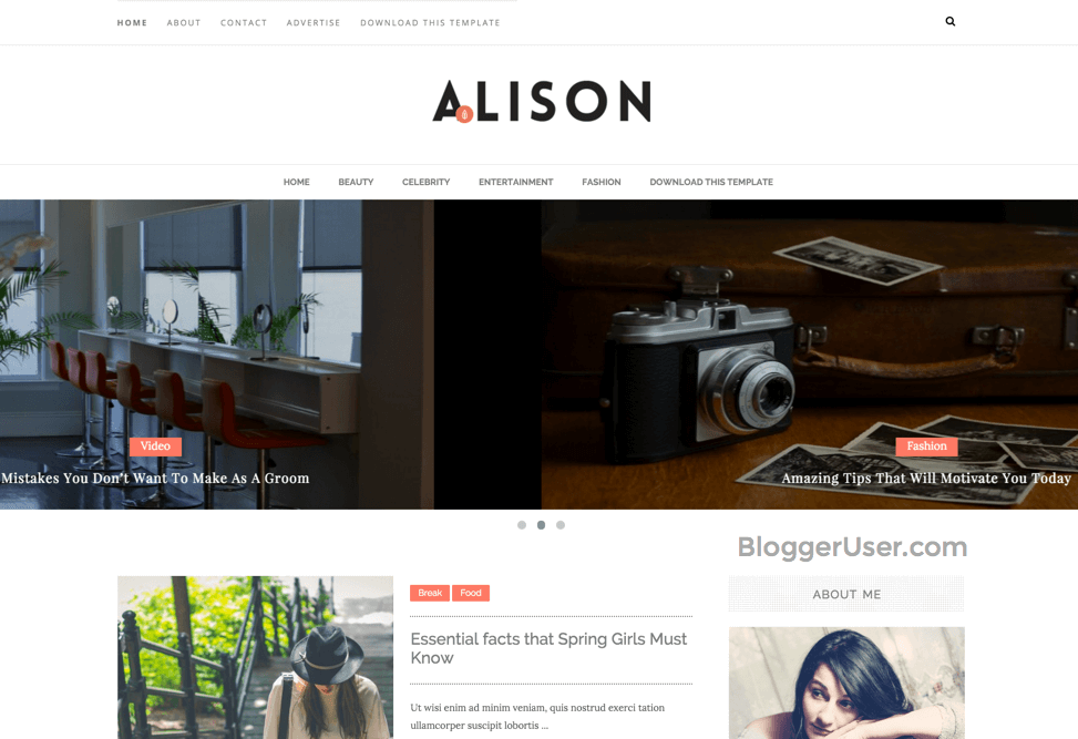 Alison Blogger Template Free Download