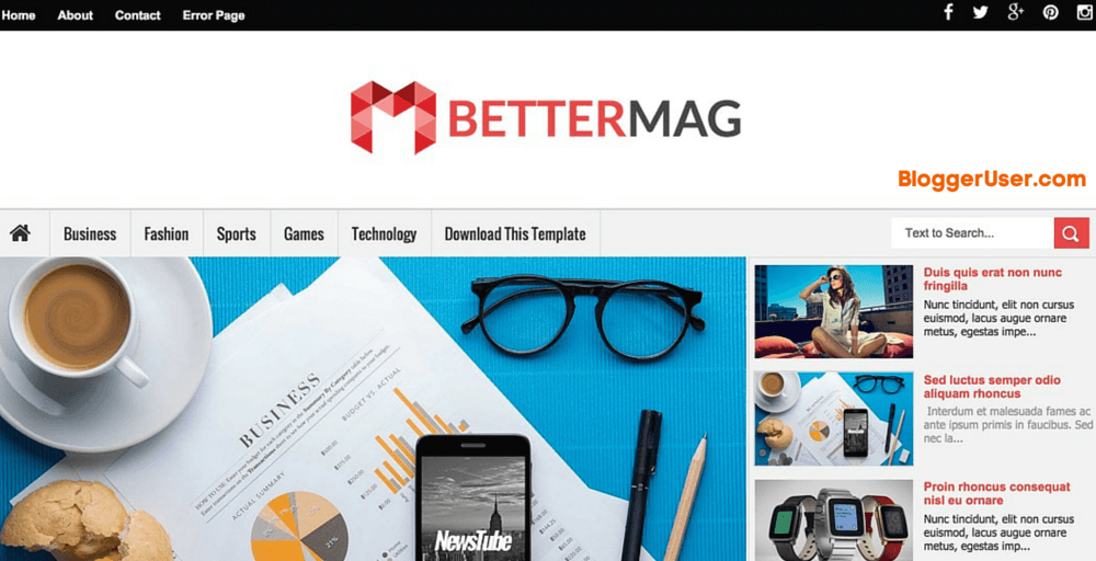 Better Mag Blogger Template Download Blogger